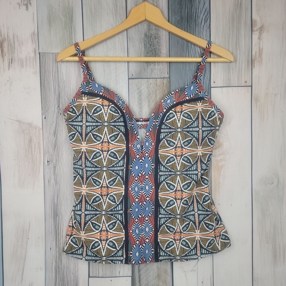 Bleu Rod Beattie Geometric Print Tankini Size 10